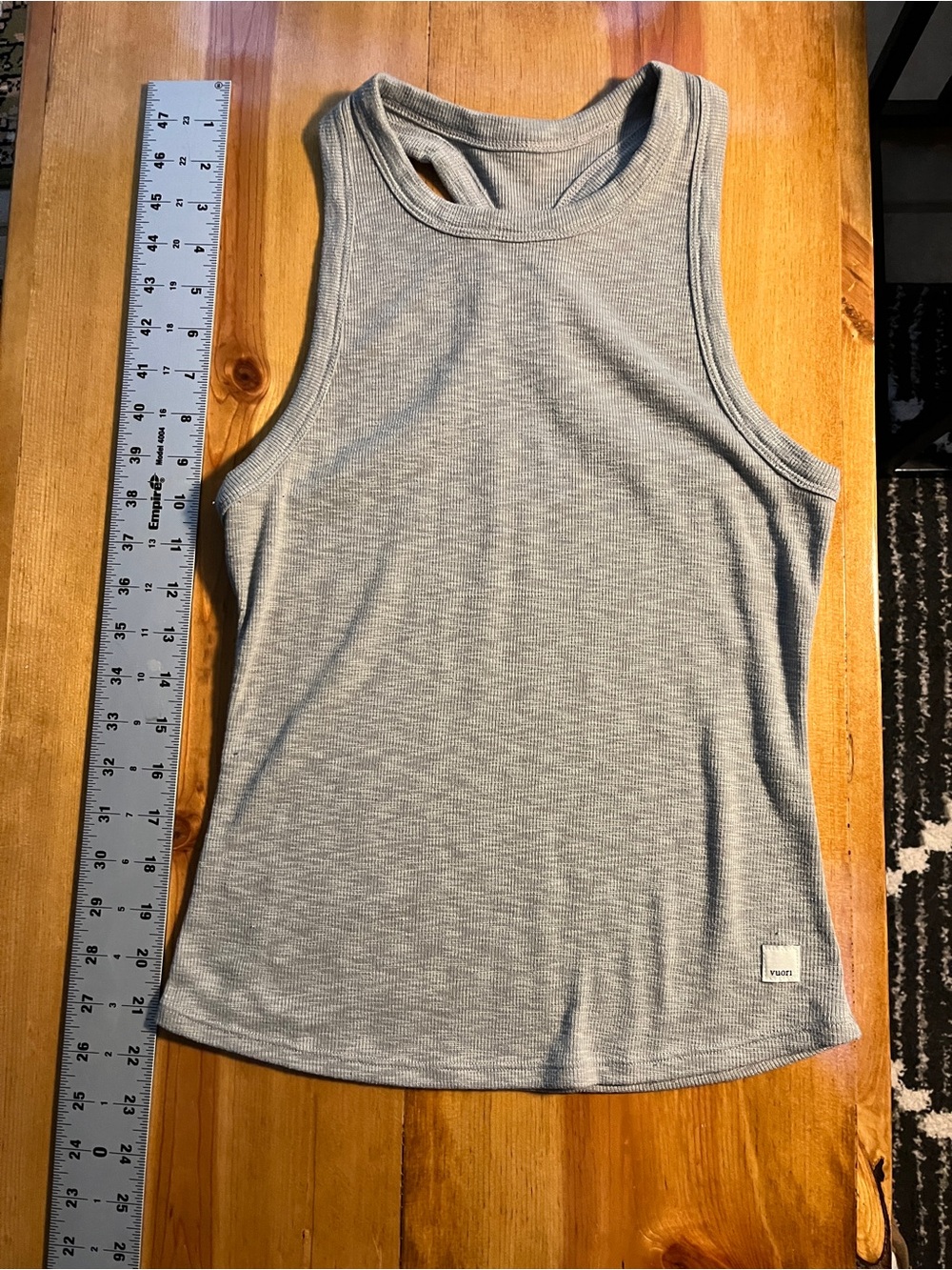 Vuori Light Gray Ribbed Racerback Tank